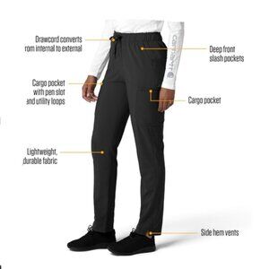 Carhartt Force Straight Leg Cargo Style Women's Scrub Pants - Medium in Black